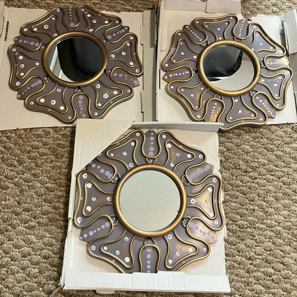 Set of 3 Wall Mirrors New - Picture 1 of 4